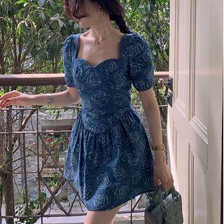 Sleeveless Printed Mini A-line Dress / Short-sleeve Mini A-line Dress