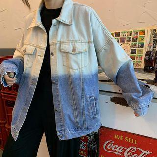 Two-tone Denim Jacket White & Blue - One Size