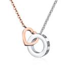Stainless Steel Heart & Ring Pendant Necklace
