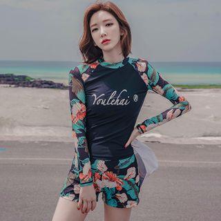 Long-sleeve Printed Rashguard / Swim Shorts / Pants / Set