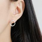 925 Sterling Silver Hoop Earring Platinum - One Size