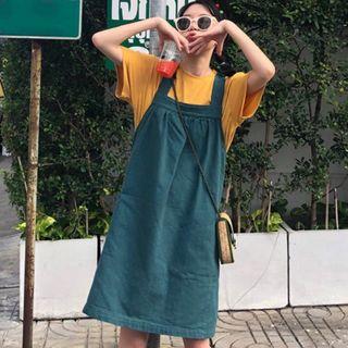 Short-sleeve T-shirt / Mini Pinafore Dress