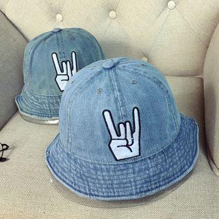 Embroidered Denim Bucket Hat