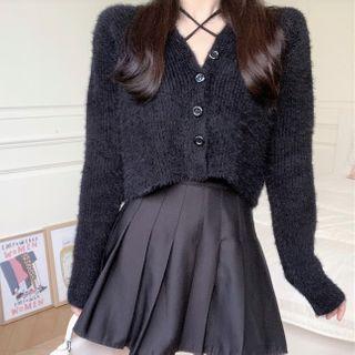 Fluffy Cardigan Black - One Size