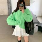 Colored Oversized Boucl -knit Top