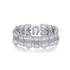 Fashion And Elegant Geometric Pattern Bracelet With Cubic Zirconia 19cm Silver - One Size