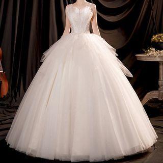 Spaghetti Strap Wedding Ball Gown