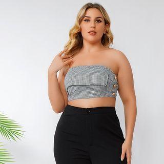 Plus Size Plaid Tube Top