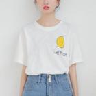 Lemon Print Short-sleeve T-shirt / Denim Shorts