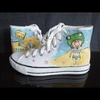 “little Savior And Mermaid” High-top Canvas Sneakers