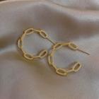 Chain Alloy Open Hoop Earring 1 Pair - Silver Needle - Gold - One Size