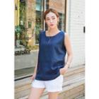 Linen Zip-back Top