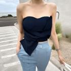 Knot-front Smocked Tube Top