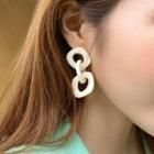 Faux-marble Bold-hoop Earrings