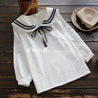 Tie-neck Marine Collar Top