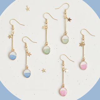 Disc Alloy Star Dangle Earring