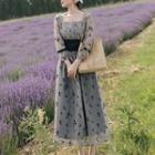 Square Neck Floral Midi A-line Dress (various Designs)