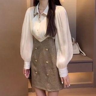 Paneled Mini A-line Dress