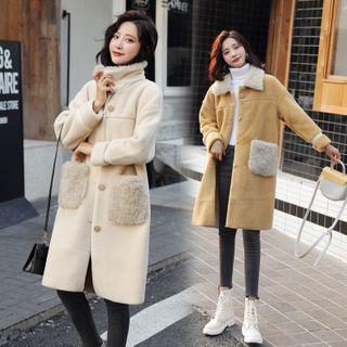 Long-sleeve Single Breasted Fleece Coat