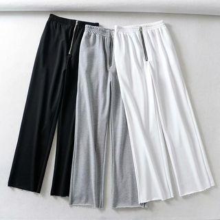 Zip-accent Straight-cut Pants