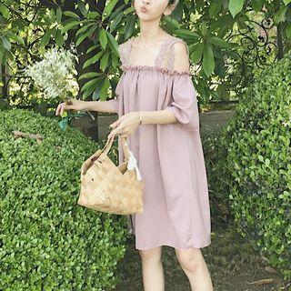 Lace Strap Off-shoulder Dress