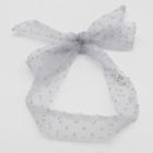 Dotted Mesh Bow Headband Gray - One Size