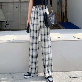Plaid Wide-leg Pant