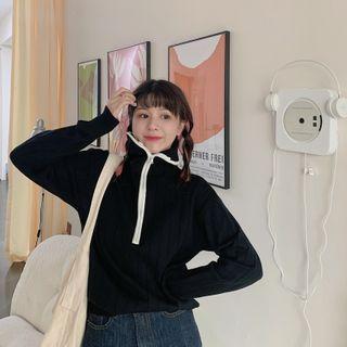 Zip Neck Sweater Black - One Size