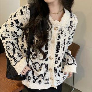 Printed Cardigan Black & White - One Size