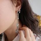 Non-matching Safety Pin Lightning Fringed Earring 1 Pair - Non Matching - One Size