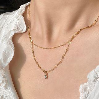 Freshwater Pearl Pendant Layered Necklace