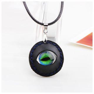 Crystal Eye Genuine Leather Necklace