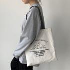 Duck Print Canvas Shopper Bag Black Strap - White - One Size