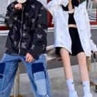 Couple Matching Zipped Butterfly Print Jacket
