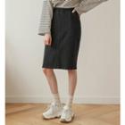 Band-waist Denim H-line Skirt