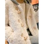 Hooded Fluffy Toggle-front Jacket