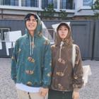 Couple Matching Fish Bone Embroidered Hoodie