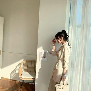Belted Plain Formal Blazer