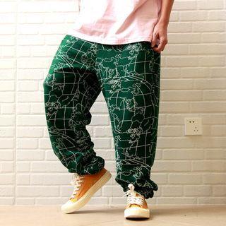 Graphic Print Baggy Pants