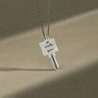 Lettering Key Pendant Necklace Silver - One Size