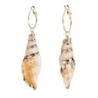 Shell Dangle Earring 1 Pair - Gold - One Size