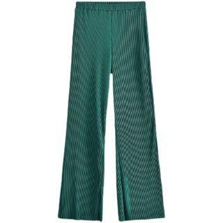 Band-waist Plain Wide Leg Pants