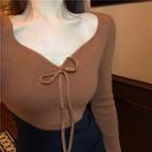 Paneled Midi Knit Sheath Dress Brown - One Size