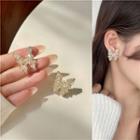 Butterfly Faux Crystal Earring 1 Pair - Gold - One Size