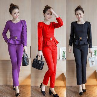 Set: Peplum Top + Pants