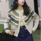 Nordic Patterned Cardigan Beige - One Size