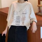 Can Print Elbow-sleeve T-shirt