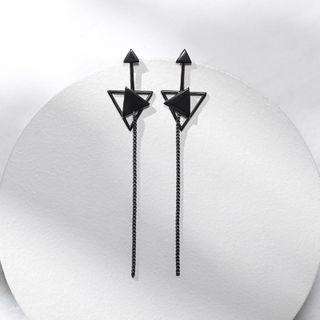 Triangle Drop Earring 1 Pair - Black - One Size