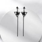 Triangle Drop Earring 1 Pair - Black - One Size