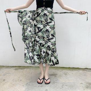 Printed Midi Wrap Skirt (various Designs)